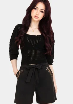 Abellona Embroidered Belted Short