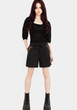 Abellona Embroidered Belted Short