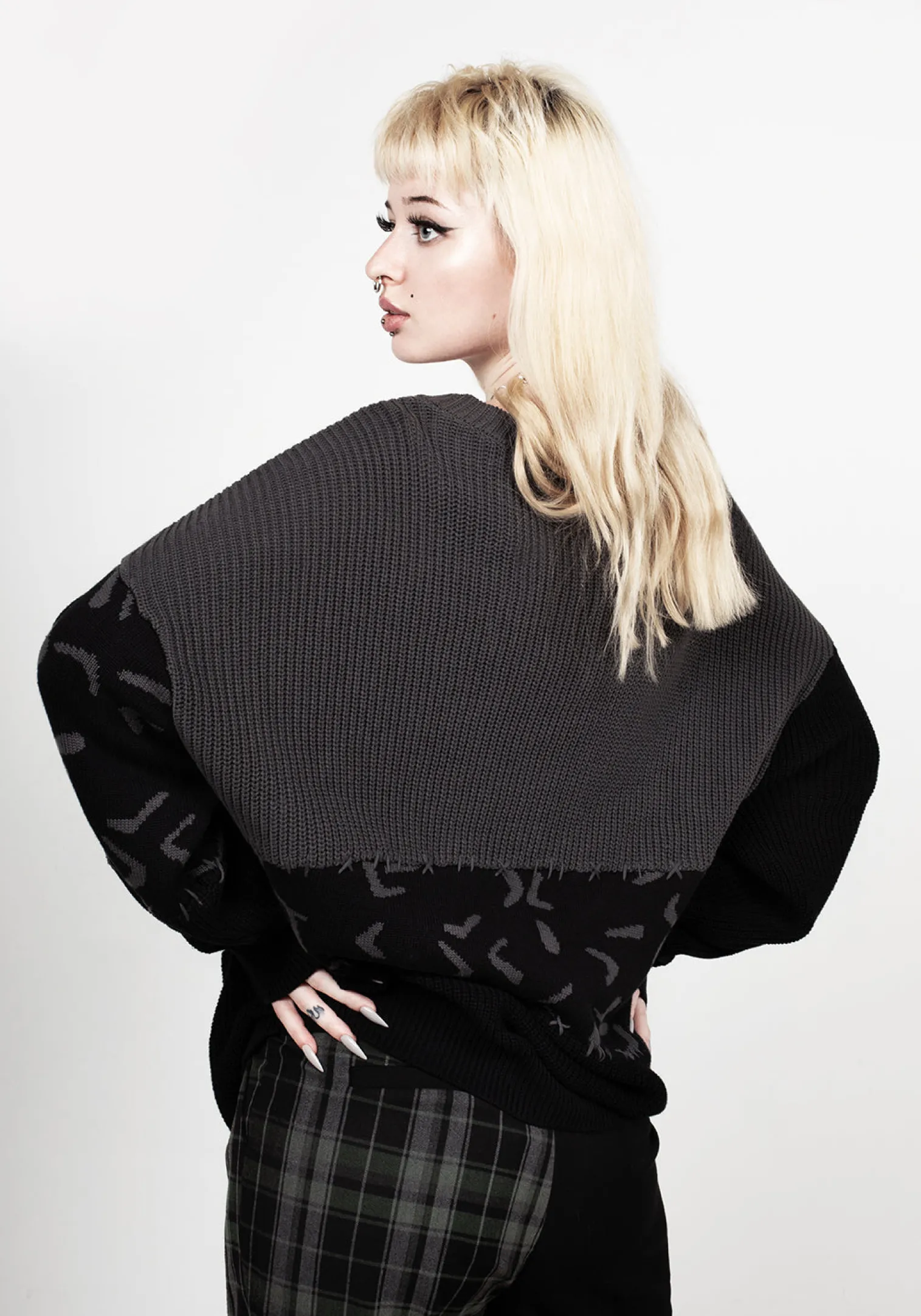 Abstract Longline Sweater