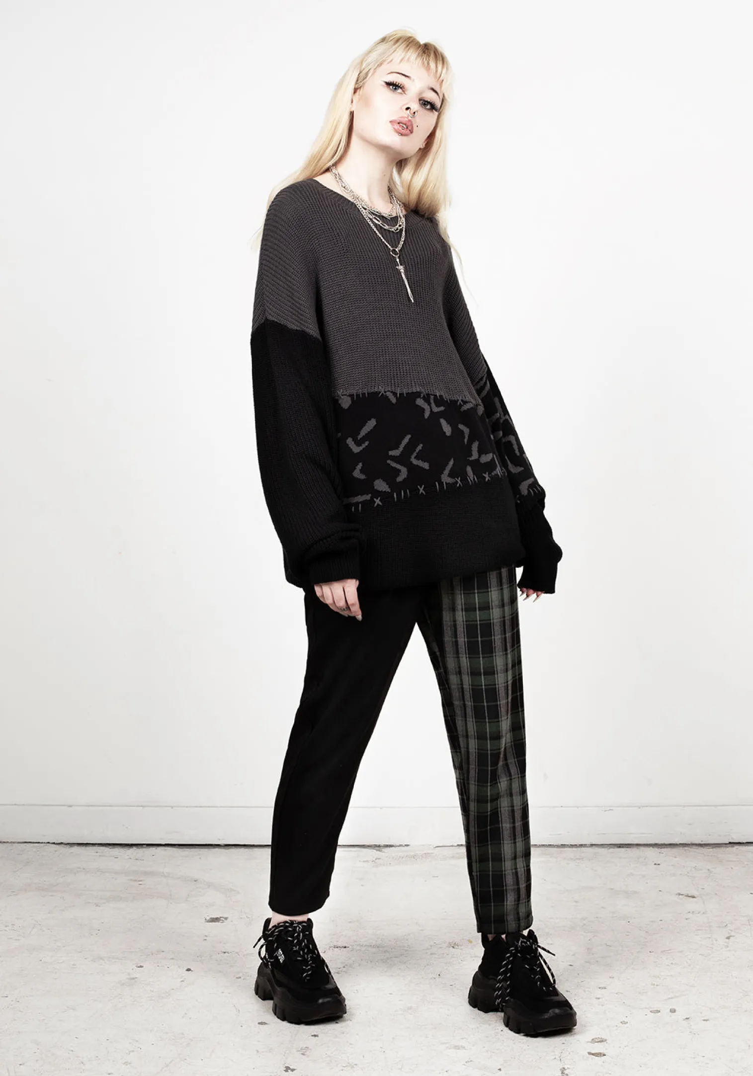 Abstract Longline Sweater