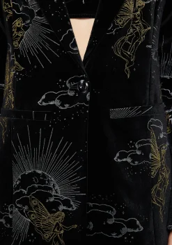 Adelina Foil Print Velour Blazer