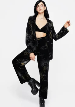 Adelina Foil Print Velour Blazer