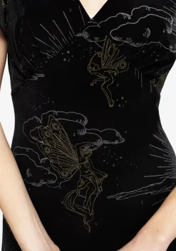Adelina Foil Print Velour Midaxi Dress