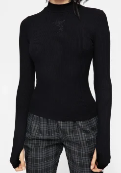 Adonia High Neck Ribbed Top