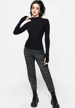 Adonia High Neck Ribbed Top