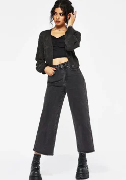 Alda Floral Pointelle Balloon Sleeve Knit Cardigan