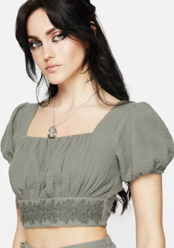 Alder Cotton Ivy Detail Crop Top