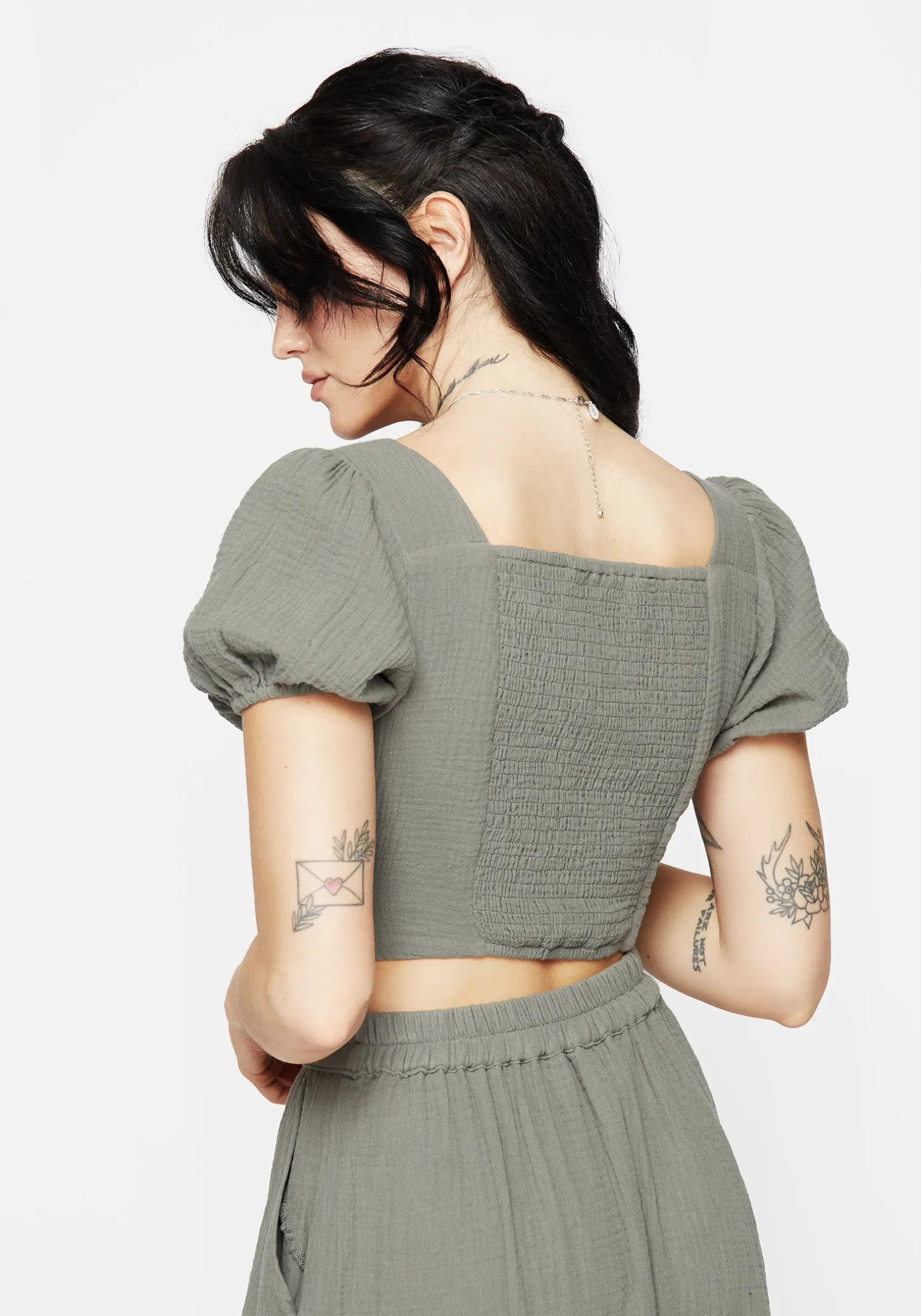 Alder Cotton Ivy Detail Crop Top
