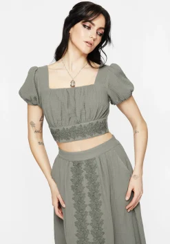 Alder Cotton Ivy Detail Crop Top