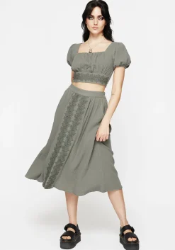Alder Cotton Ivy Detail Crop Top