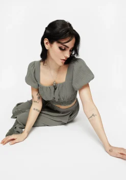 Alder Cotton Ivy Detail Crop Top