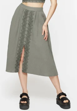 Alder Cotton Ivy Detail Midi Skirt