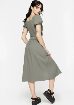 Alder Cotton Ivy Detail Midi Skirt
