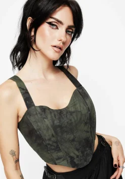 Alessandra Tie Dye Print Corset Top