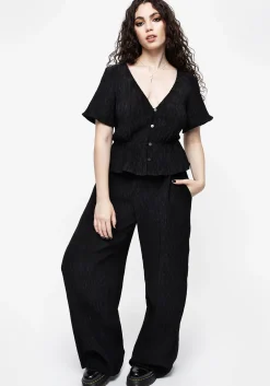 Algea Crinkle Wide Leg Trousers