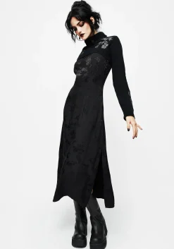 Amalthea Embroidered Roll Neck Extreme Crop Sweater