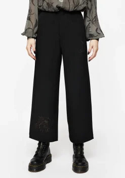 Amalthea Embroidered Tailored Wide Leg Trousers