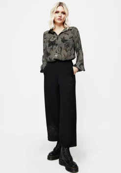 Amalthea Embroidered Tailored Wide Leg Trousers