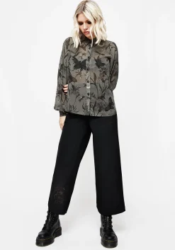 Amalthea Embroidered Tailored Wide Leg Trousers