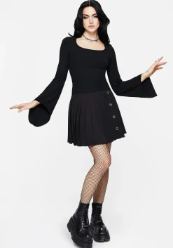 Amata Square Neck Flared Long Sleeve Top