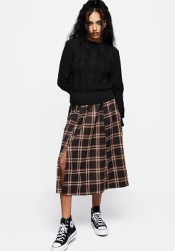 Ambrose Check Midi Skirt