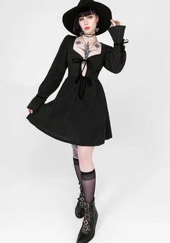 Amity Crinkle Velour Bow Mini Dress