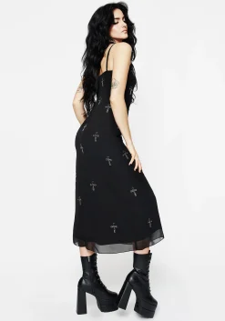 Ankh Beaded Chiffon Midaxi Cami Dress