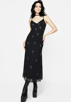 Ankh Beaded Chiffon Midaxi Cami Dress
