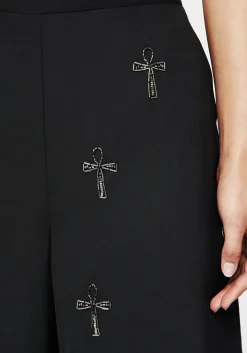 Ankh Beaded Chiffon Wide Leg Trousers