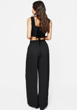 Ankh Beaded Chiffon Wide Leg Trousers