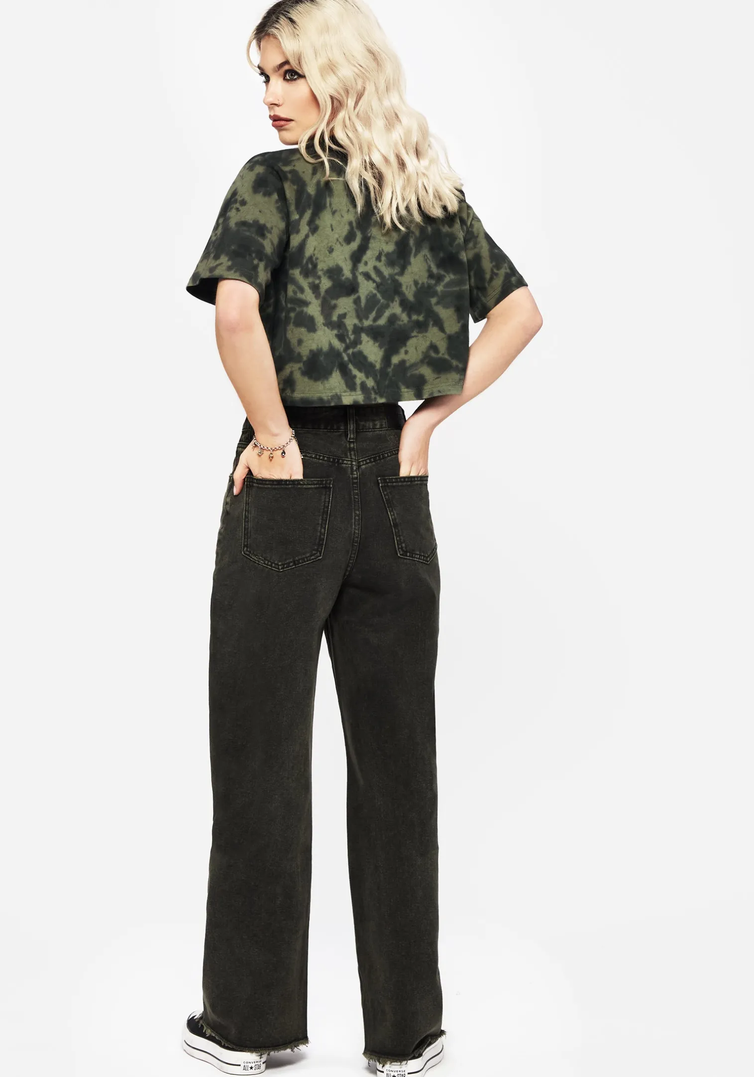 Anthea Wide Leg Washed Denim Jeans