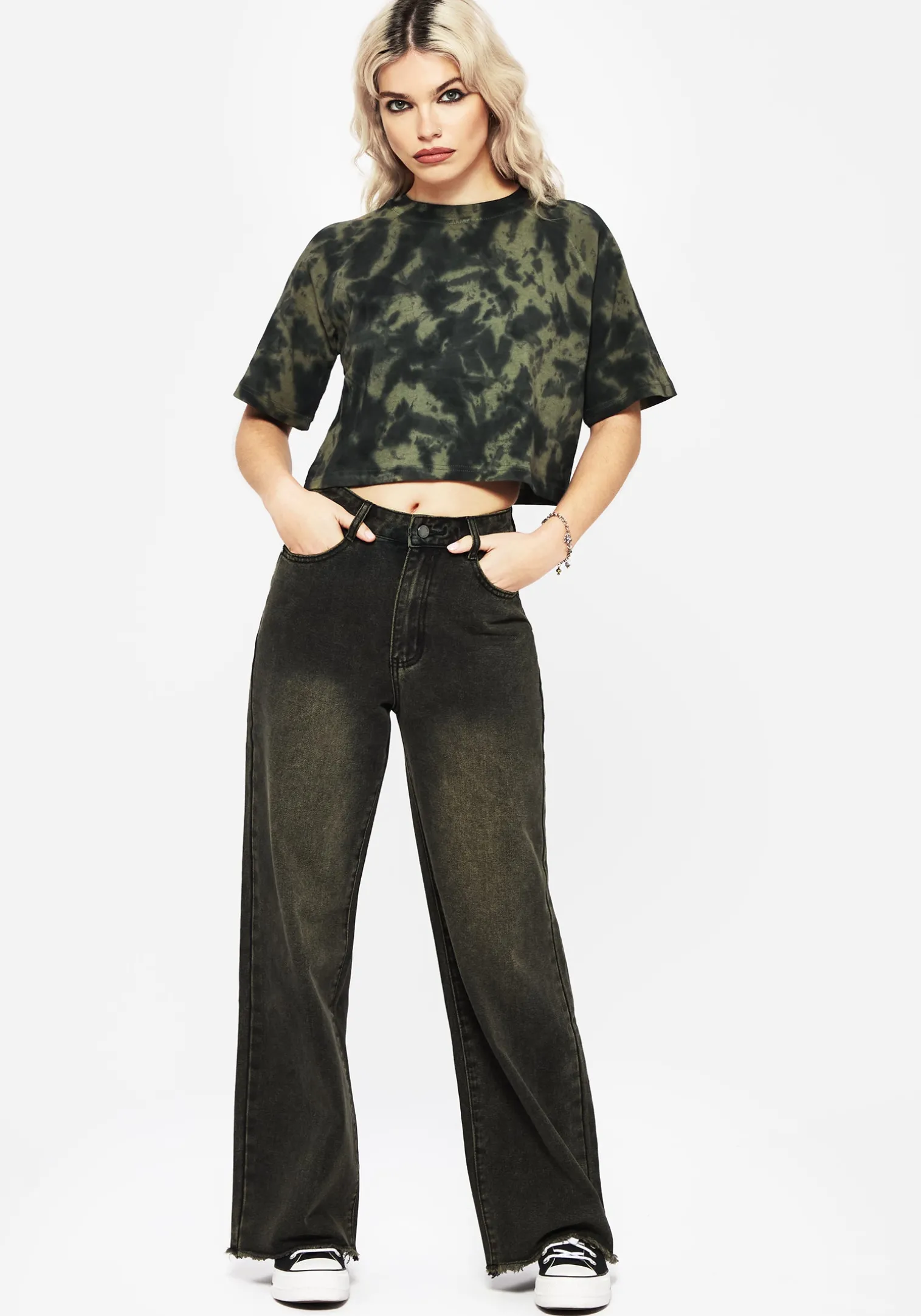 Anthea Wide Leg Washed Denim Jeans