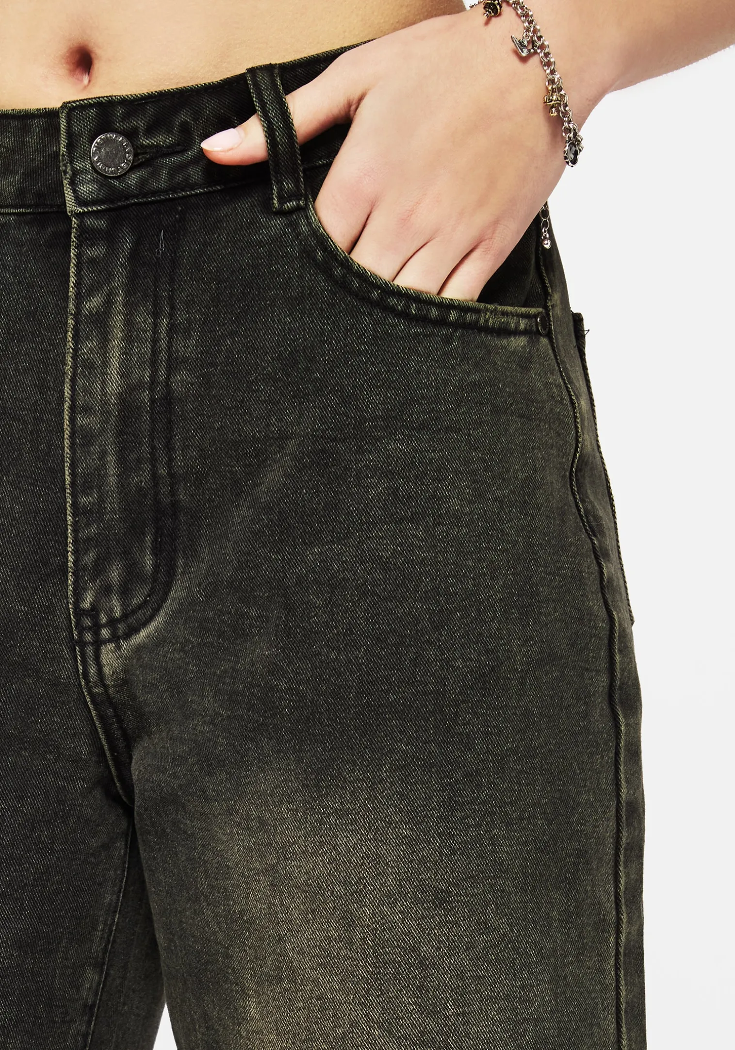 Anthea Wide Leg Washed Denim Jeans