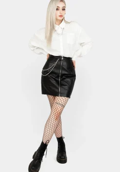 Antrum Zip Front Mini Skirt