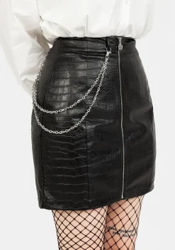 Antrum Zip Front Mini Skirt