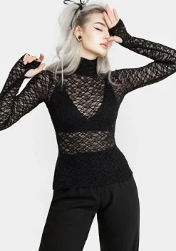 Arabella Lace High Neck Top