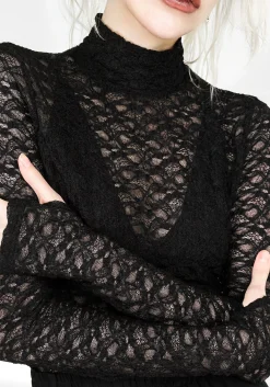 Arabella Lace High Neck Top