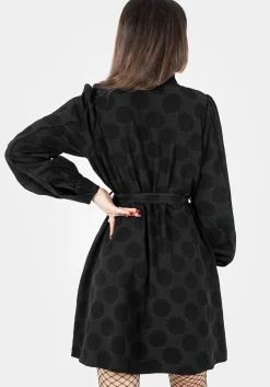 Arachnida Jacquard Mini Shirt Dress