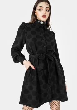Arachnida Jacquard Mini Shirt Dress