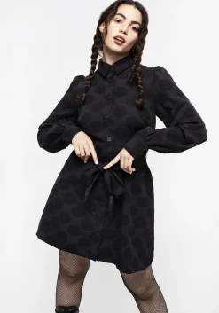 Arachnida Jacquard Mini Shirt Dress