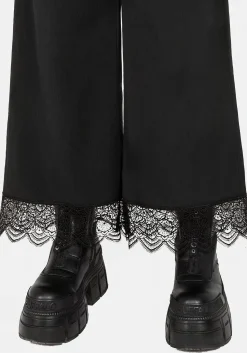 Araneo Lace Hem Wide Leg Trousers