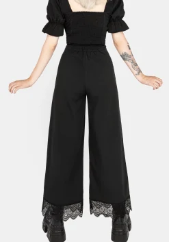 Araneo Lace Hem Wide Leg Trousers