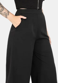 Araneo Lace Hem Wide Leg Trousers