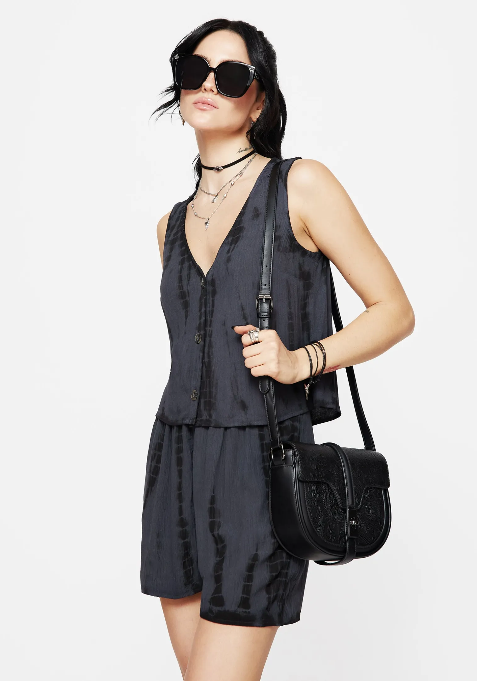 Aria Tie Dye Button Up Top