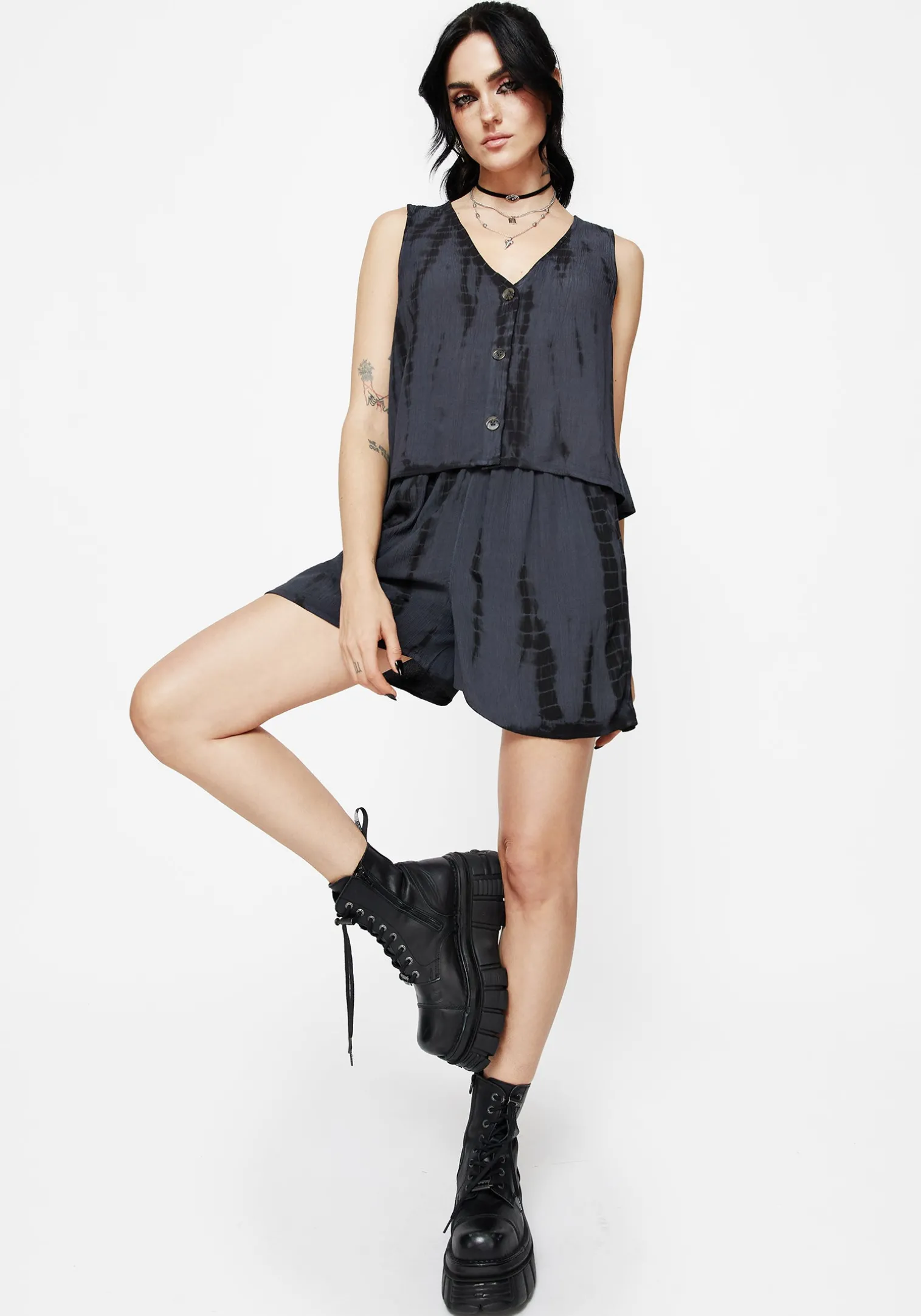 Aria Tie Dye Button Up Top