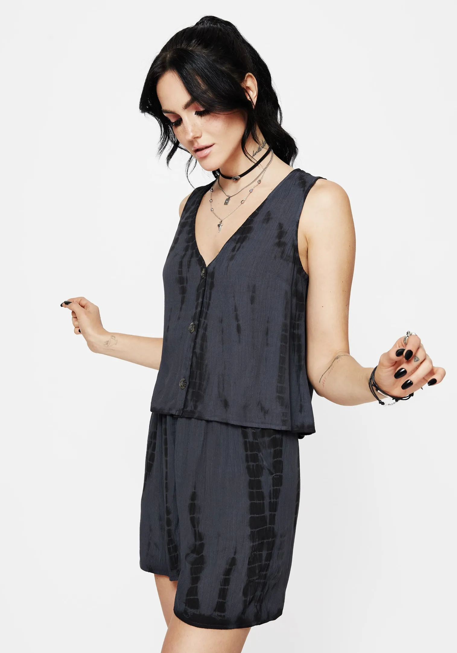 Aria Tie Dye Button Up Top