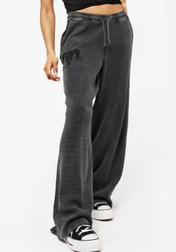 Ariel Cotton Blend Embroidered Wide Leg Sweatpants