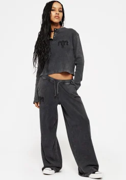 Ariel Cotton Blend Embroidered Long Sleeve Top
