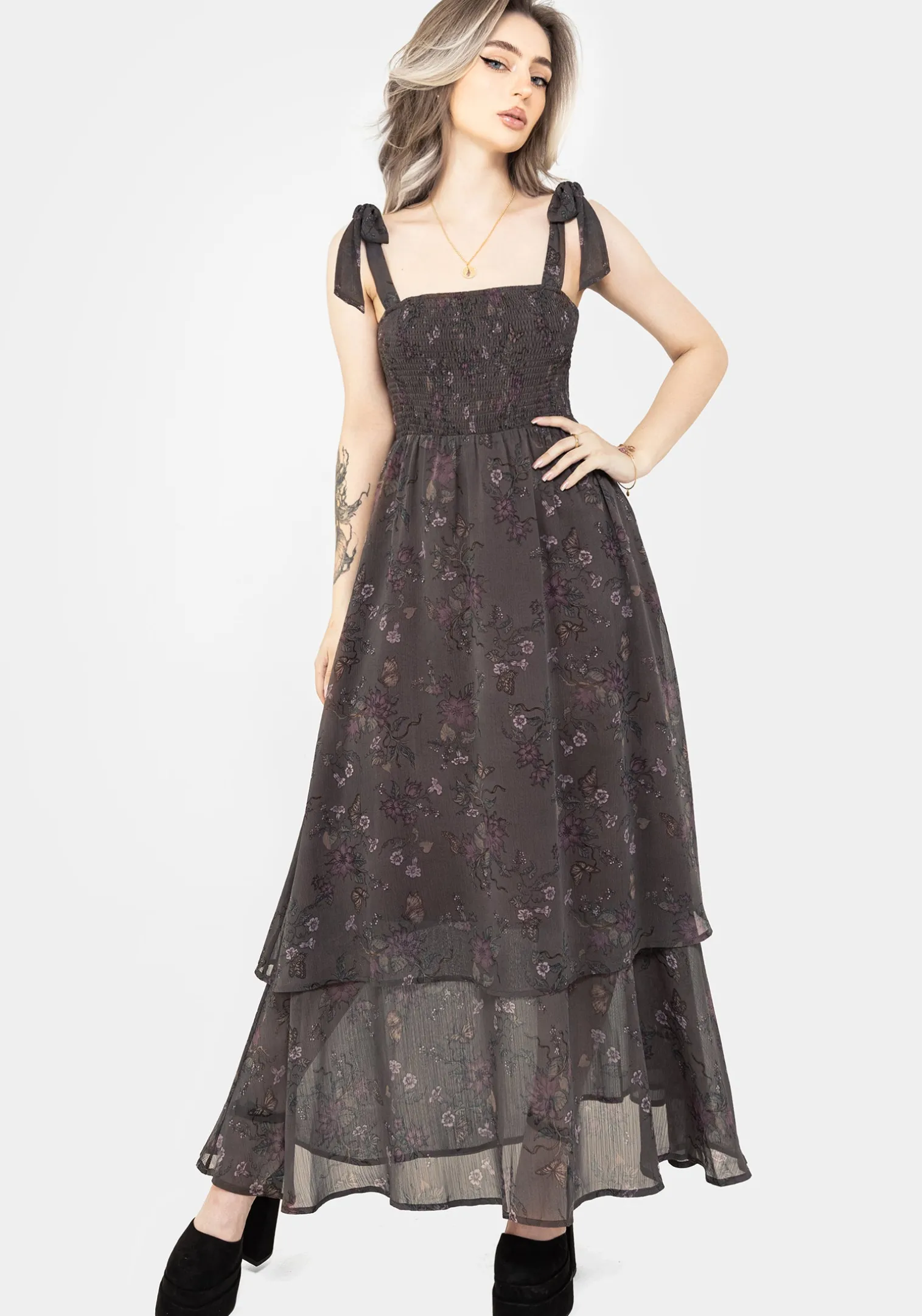 Arnora Cami Tiered Shirred Bodice Maxi Dress
