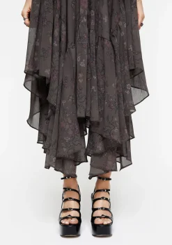 Arnora Chiffon Handkerchief Hem Midaxi Skirt